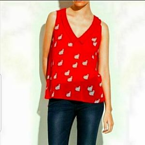 Adorable Zara cat print sheer blouse*Host pick*